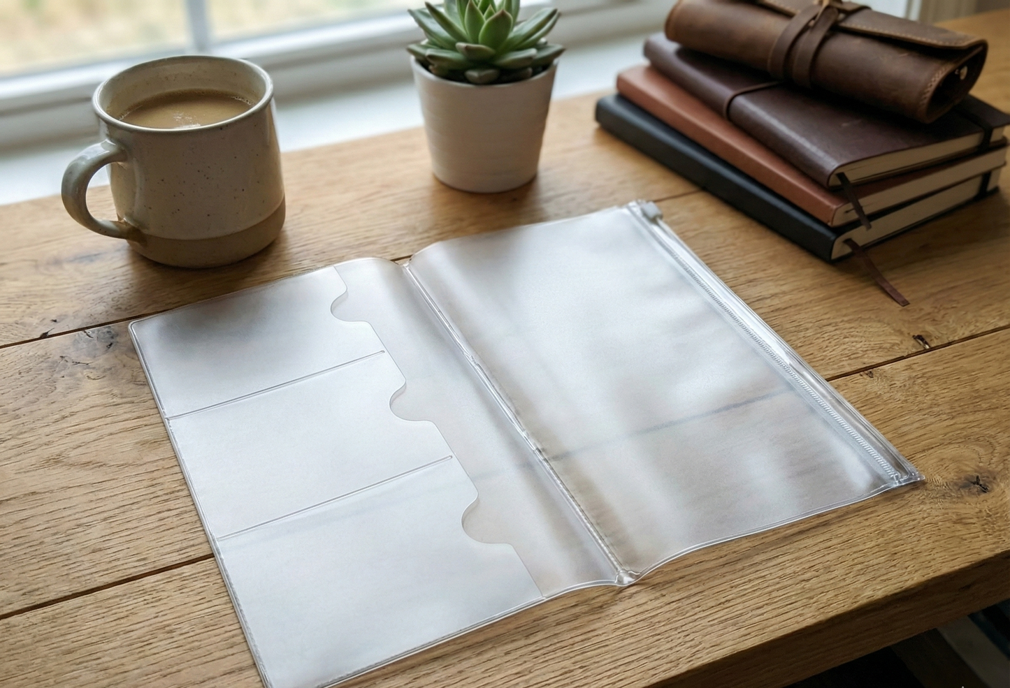 A5 Clear Pocket Insert – Refillable Journal Organizer