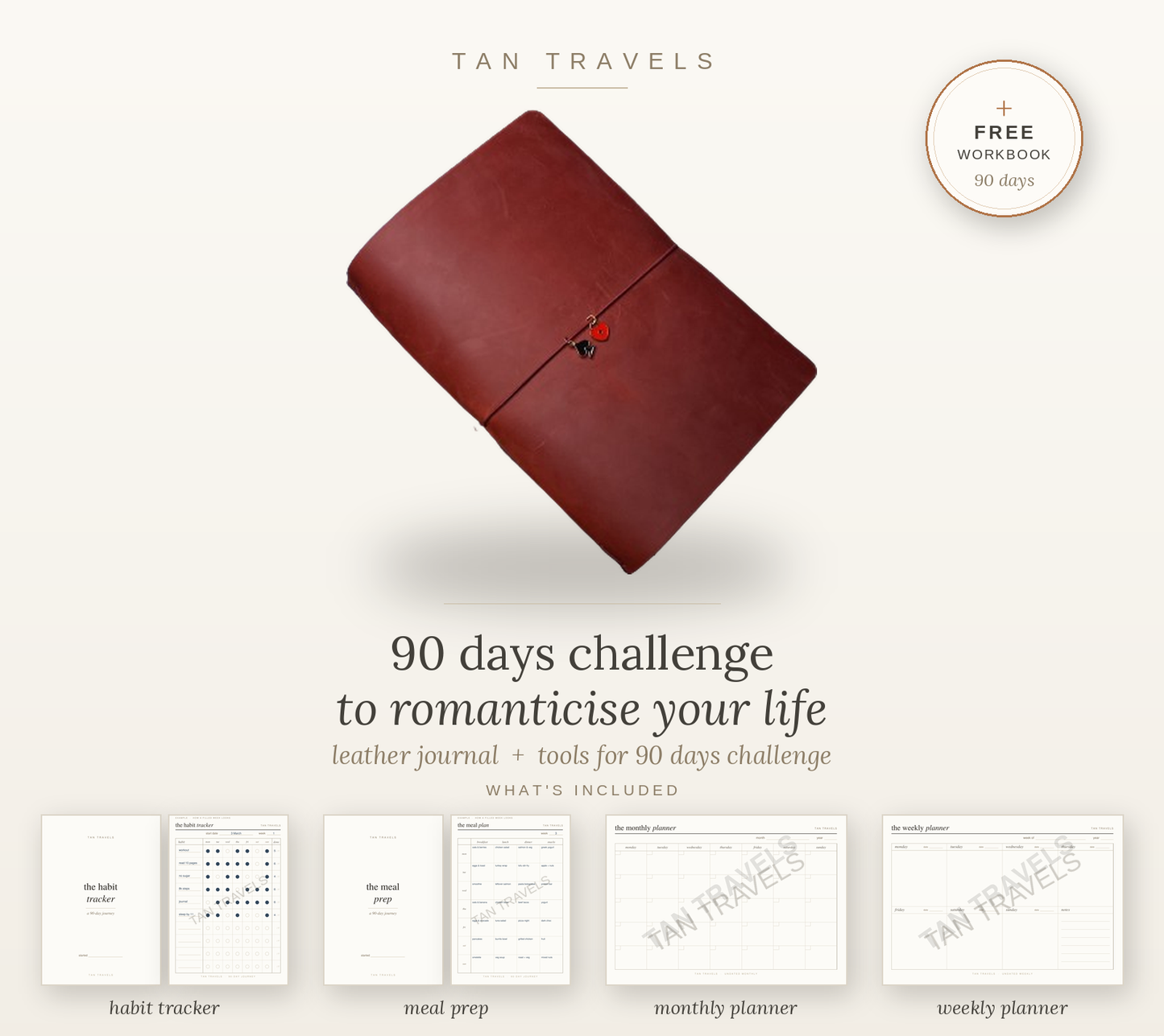 Leather Journal Bundle - 90 Days Challenge
