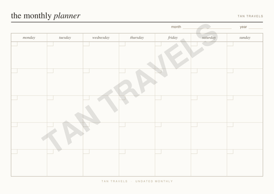Monthly Planner - 365 Days