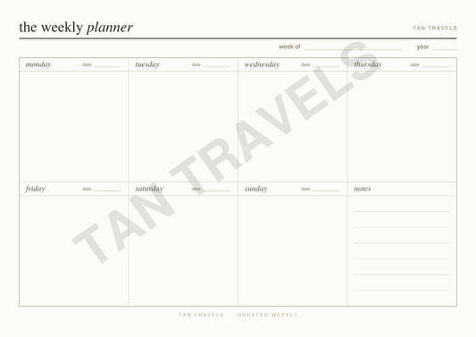 Weekly Planner - 365 Days